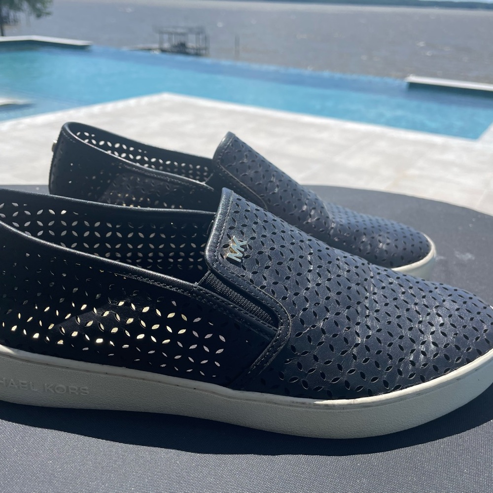Michael Kors Black Loafers Slip-Ons with Breathable Design